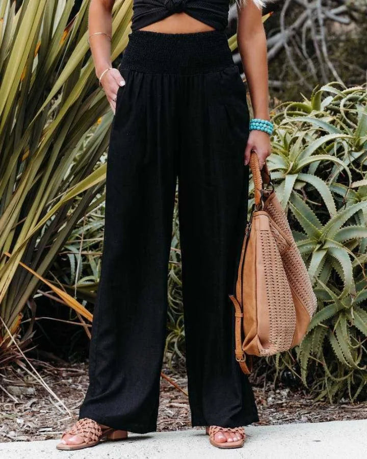 Zenya | Boho Linen Palazzo Pants