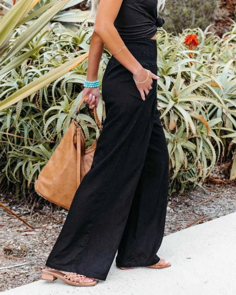 Zenya | Boho Linen Palazzo Pants