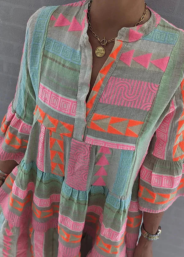 Ellie - Robe d'été en coton et chanvre respirant