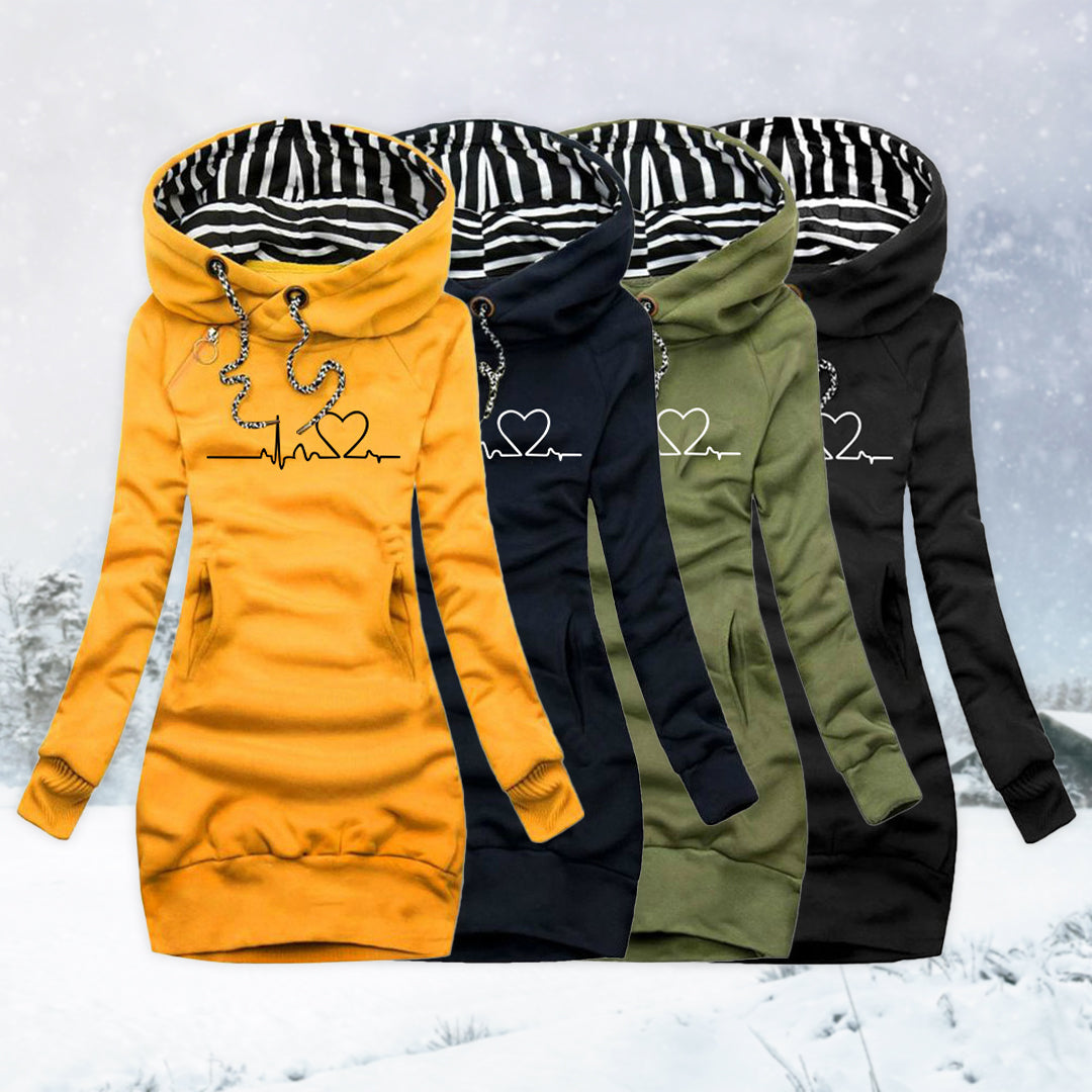 Adèle - Robe Tricotée avec Motif Battement de Cœur