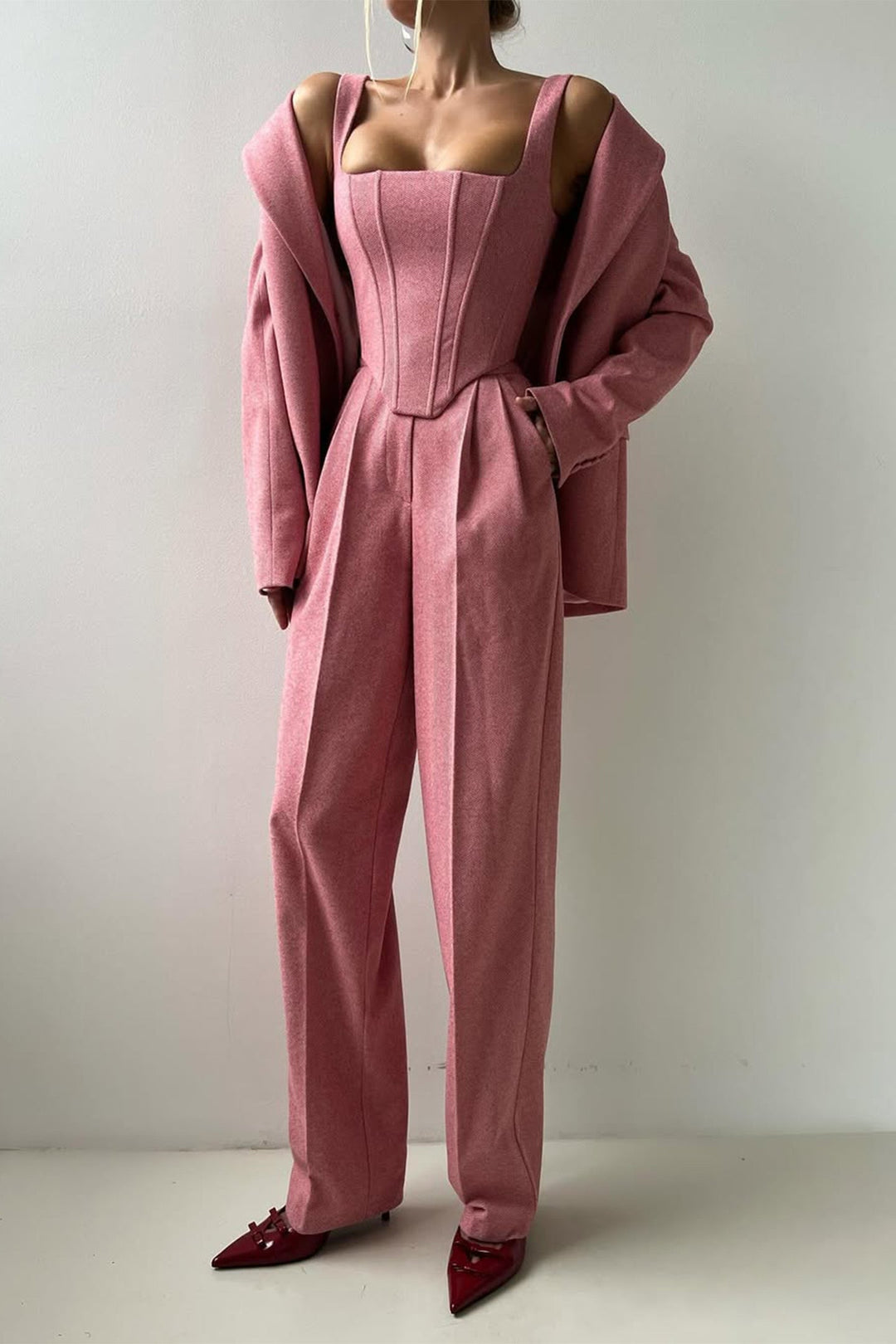 Dolce™ – Ensemble de Trois Pièces avec Blazer à Double Boutonnage