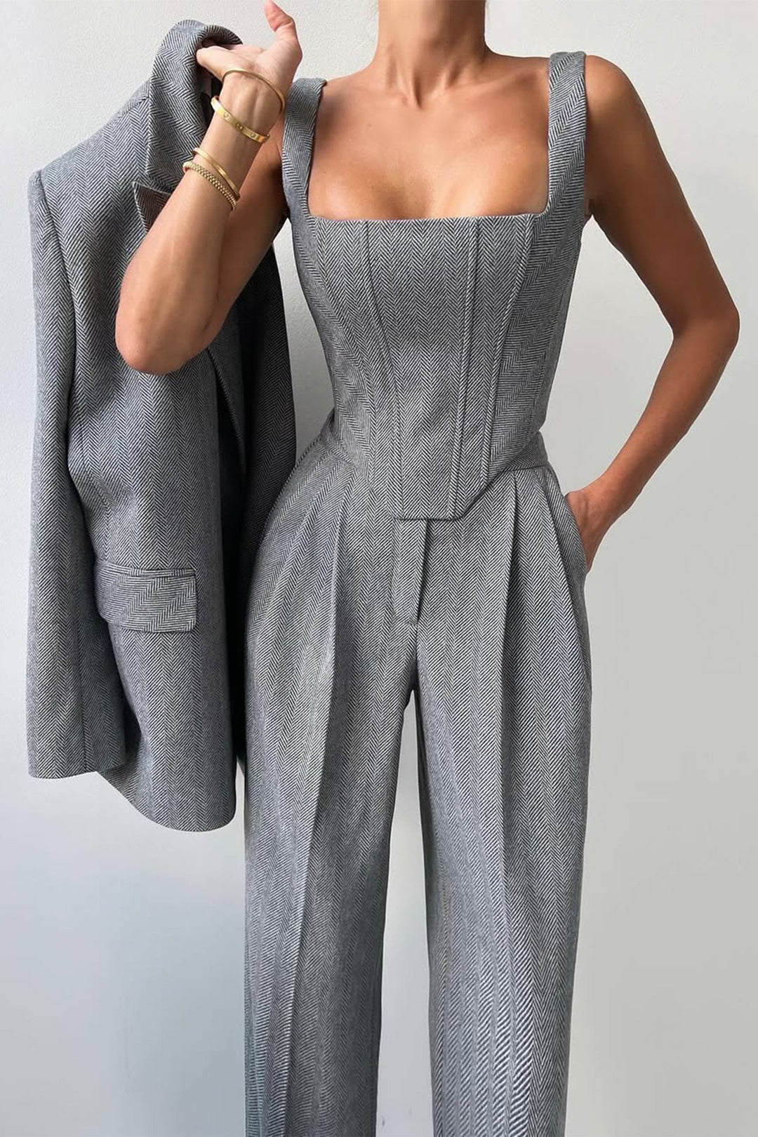 Dolce™ – Ensemble de Trois Pièces avec Blazer à Double Boutonnage