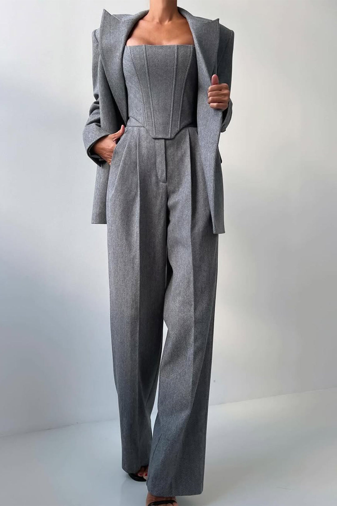 Dolce™ – Ensemble de Trois Pièces avec Blazer à Double Boutonnage