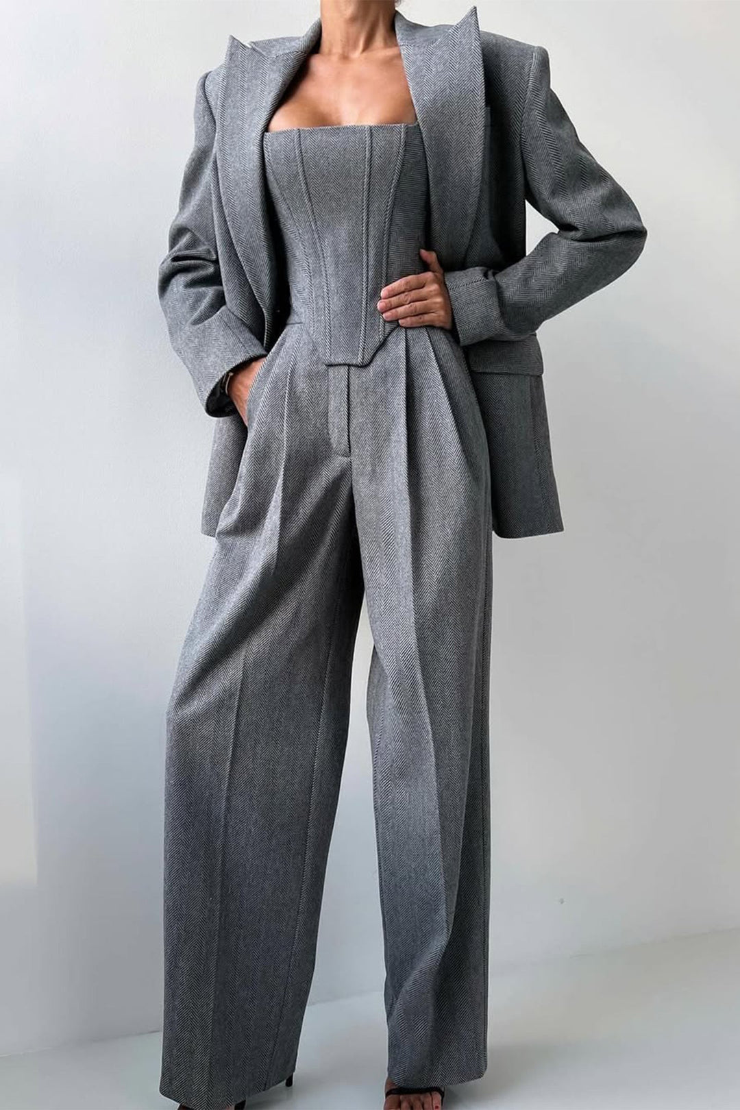 Dolce™ – Ensemble de Trois Pièces avec Blazer à Double Boutonnage