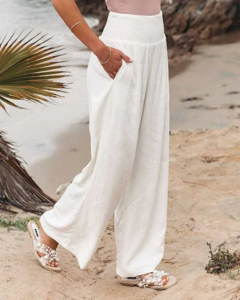 Zenya | Boho Linen Palazzo Pants