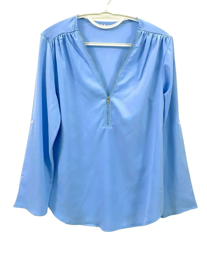 Ayiah | V-Neck Chiffon Sweater