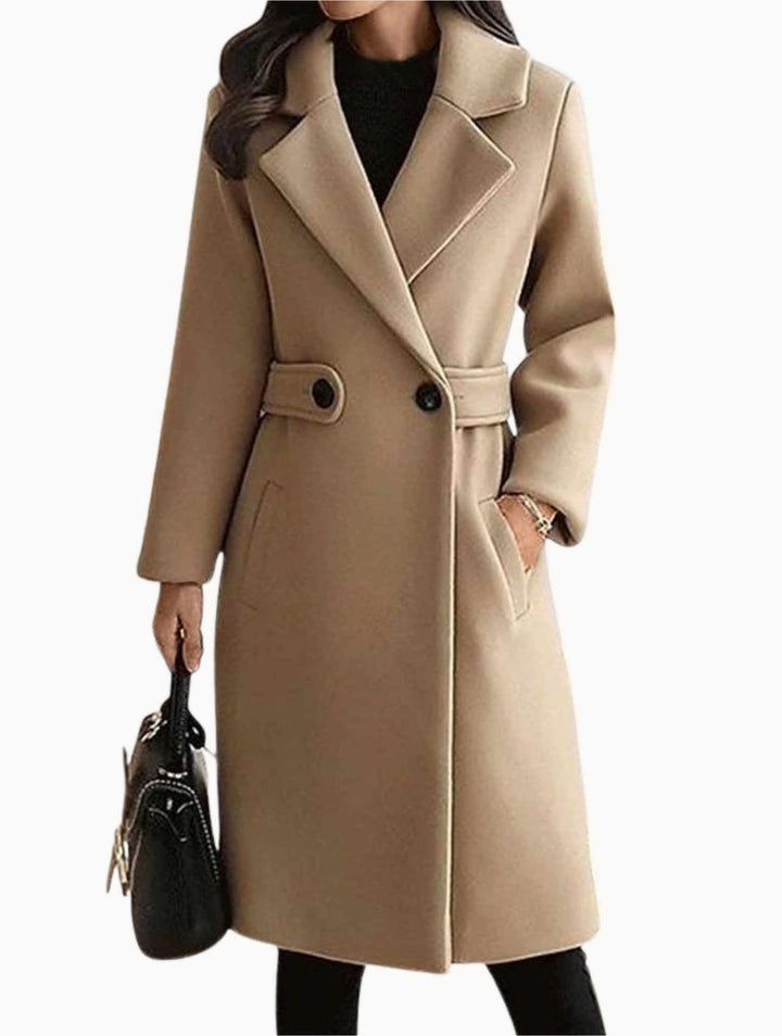 Elise | Manteau d'hiver en laine avec ceinture