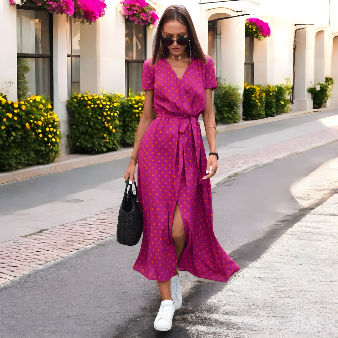 Delaney | Élégante Robe Enveloppante à Motif Floral