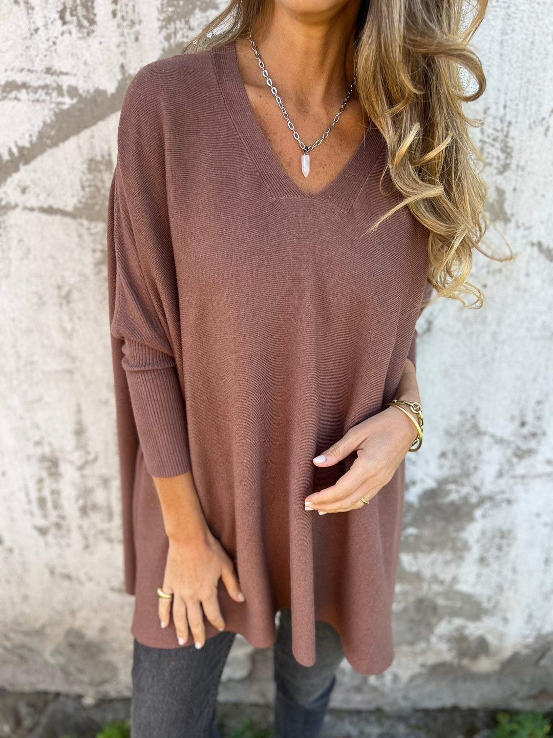 Céline | Oversized V-Neck Sweater