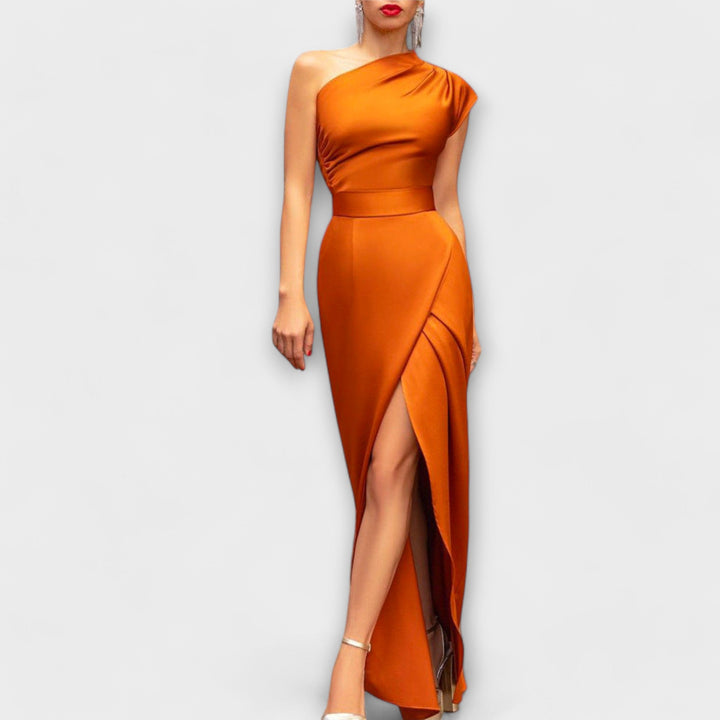 Axa - Robe de soirée maxi asymétrique élégante