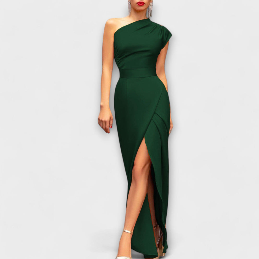 Axa - Robe de soirée maxi asymétrique élégante