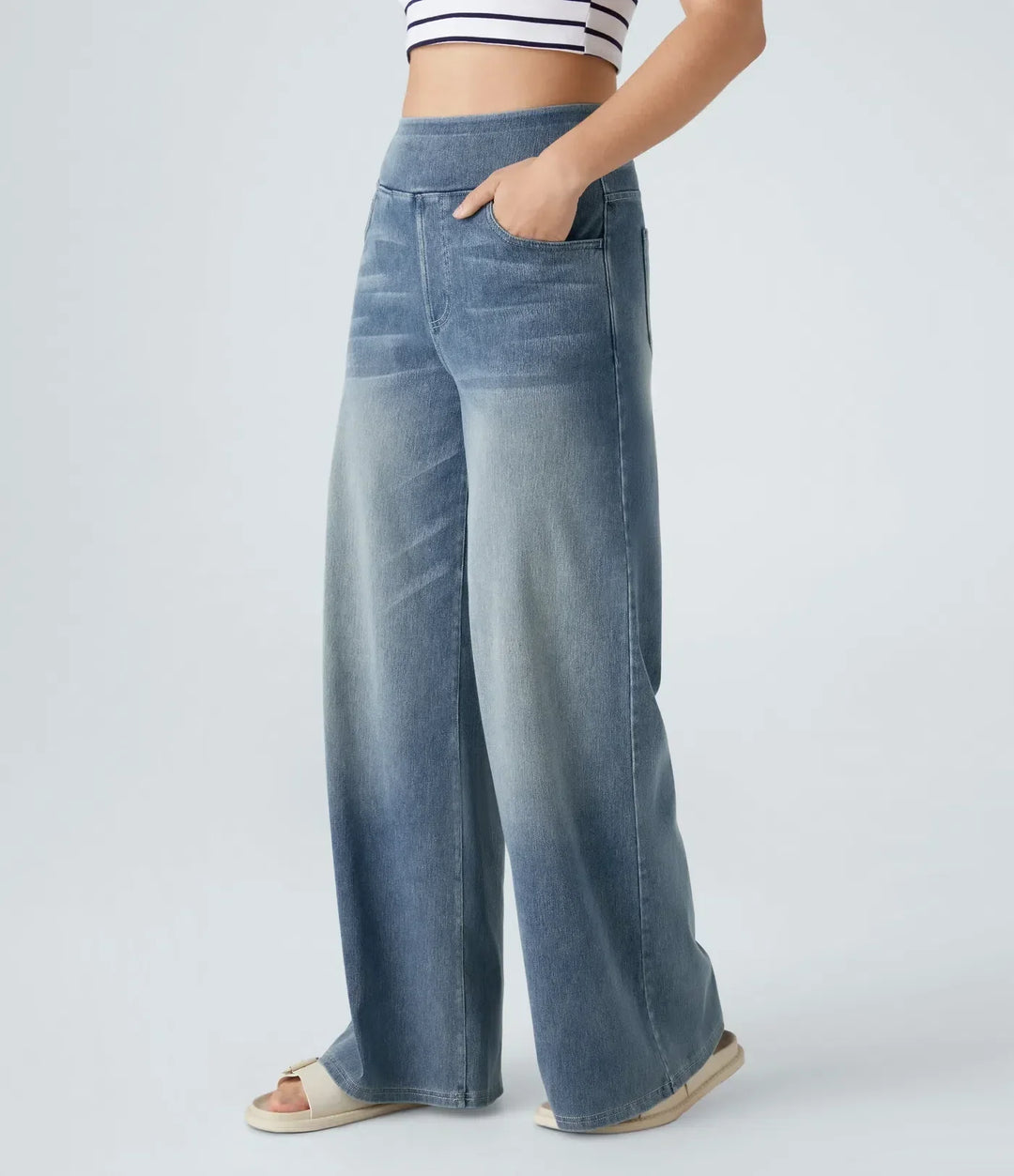 Eva | Pantalon Taille Haute Élastique