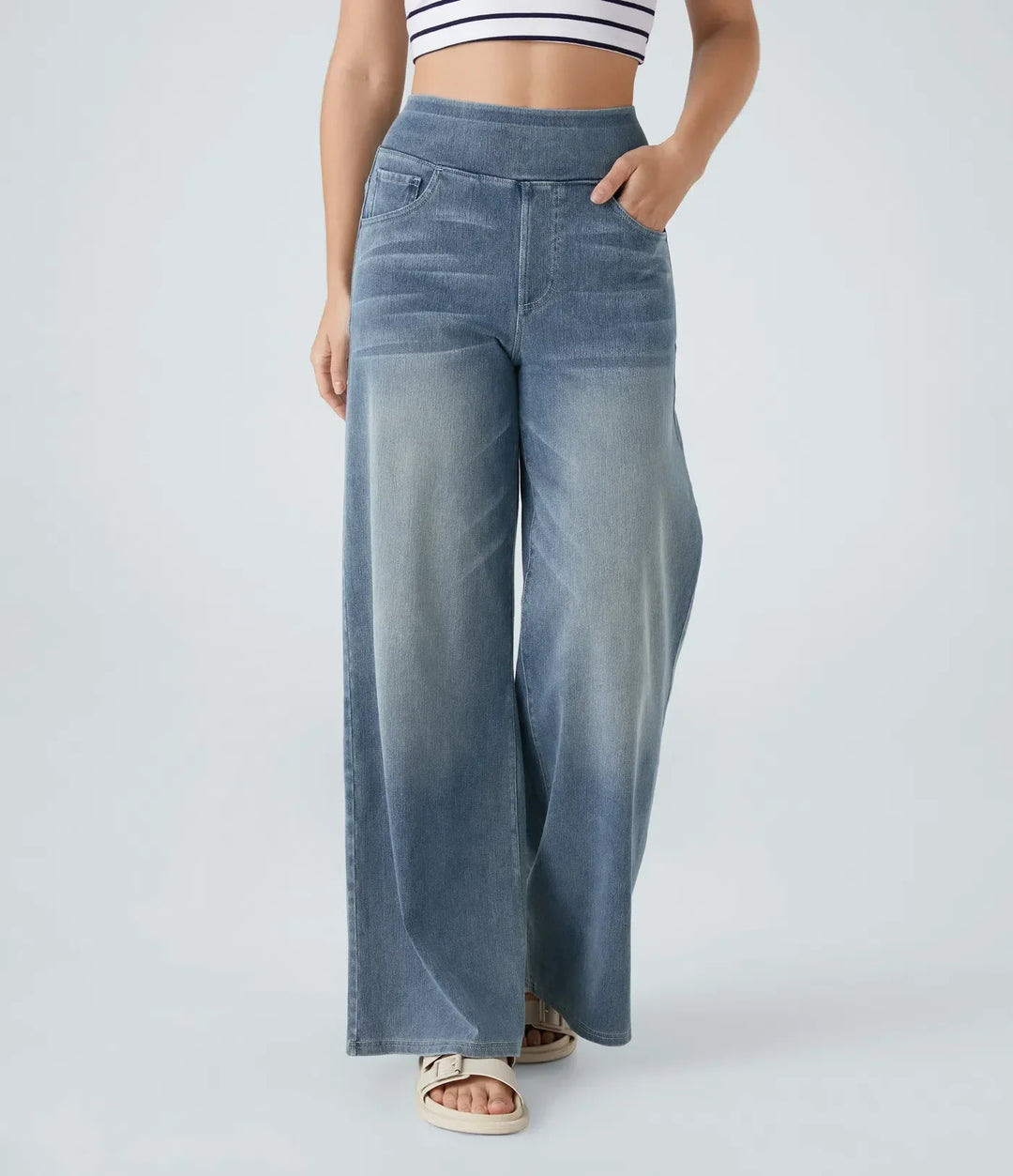 Eva | Pantalon Taille Haute Élastique