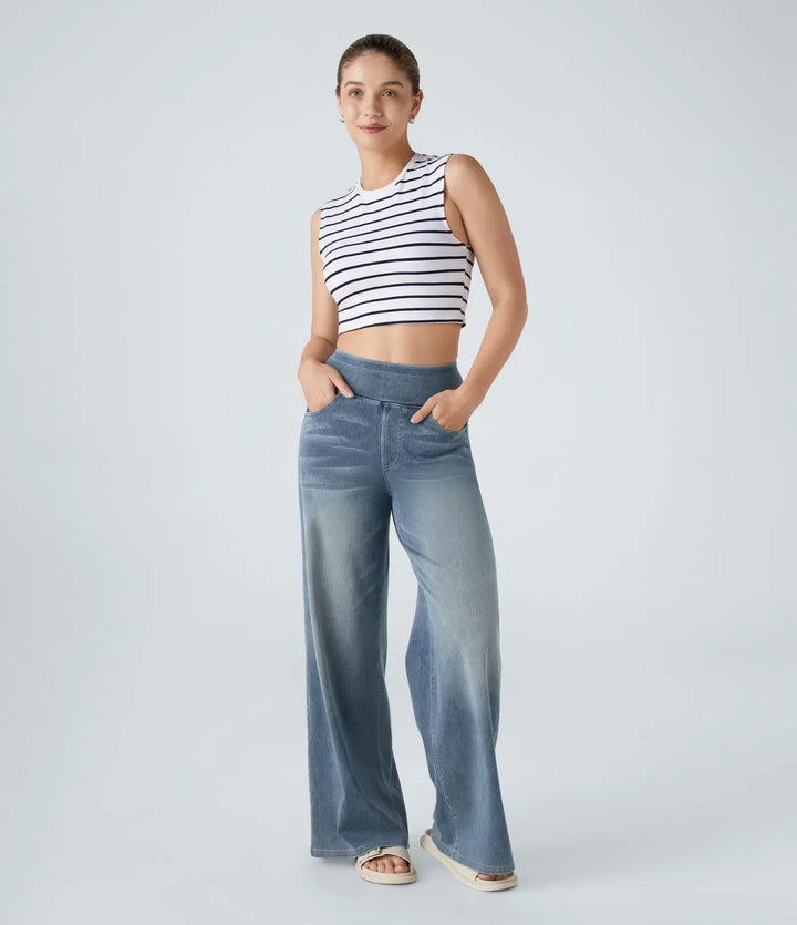 Eva | Pantalon Taille Haute Élastique