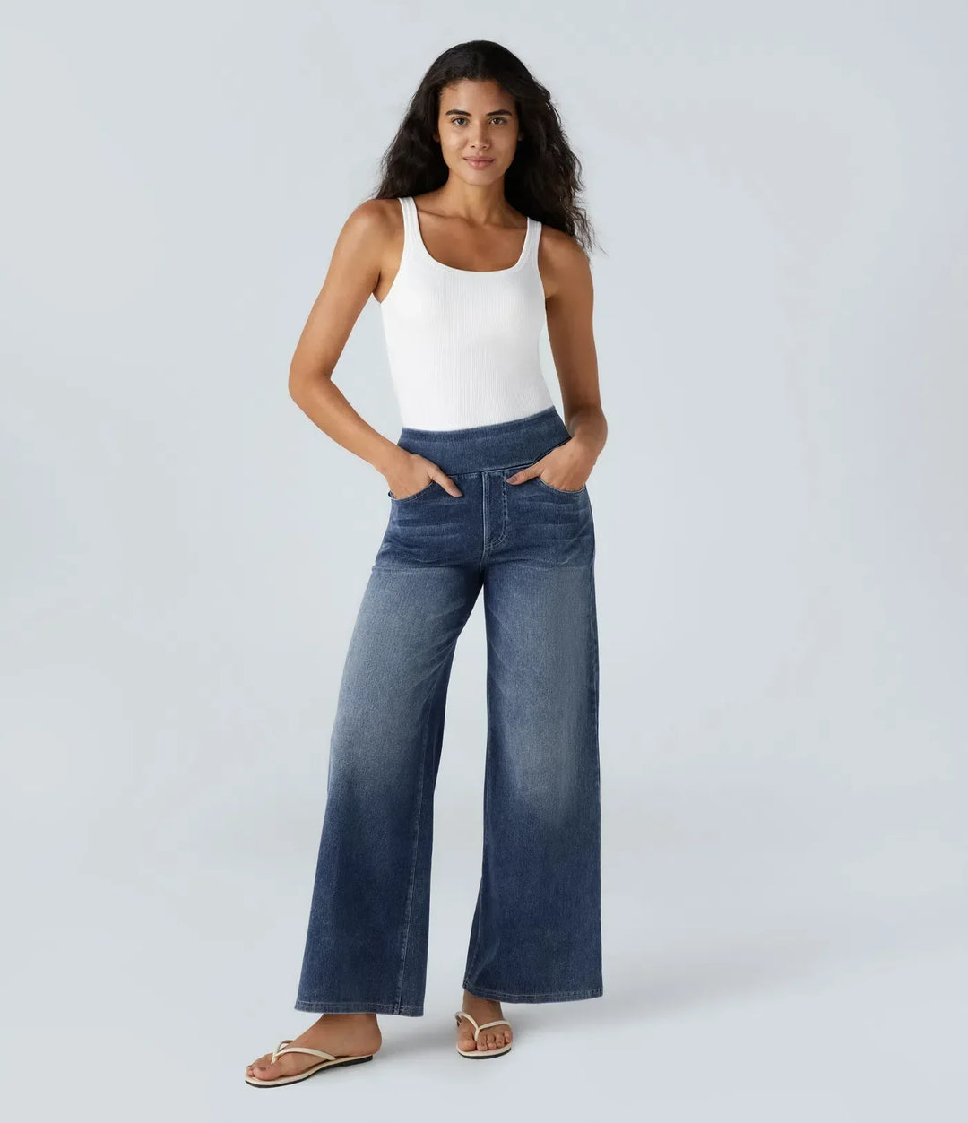 Eva | Pantalon Taille Haute Élastique