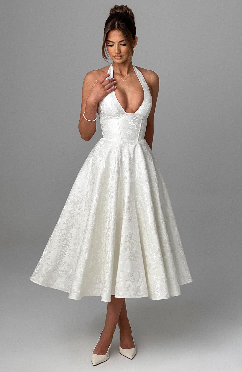 Ara™ | Midi Robe à Col Montant