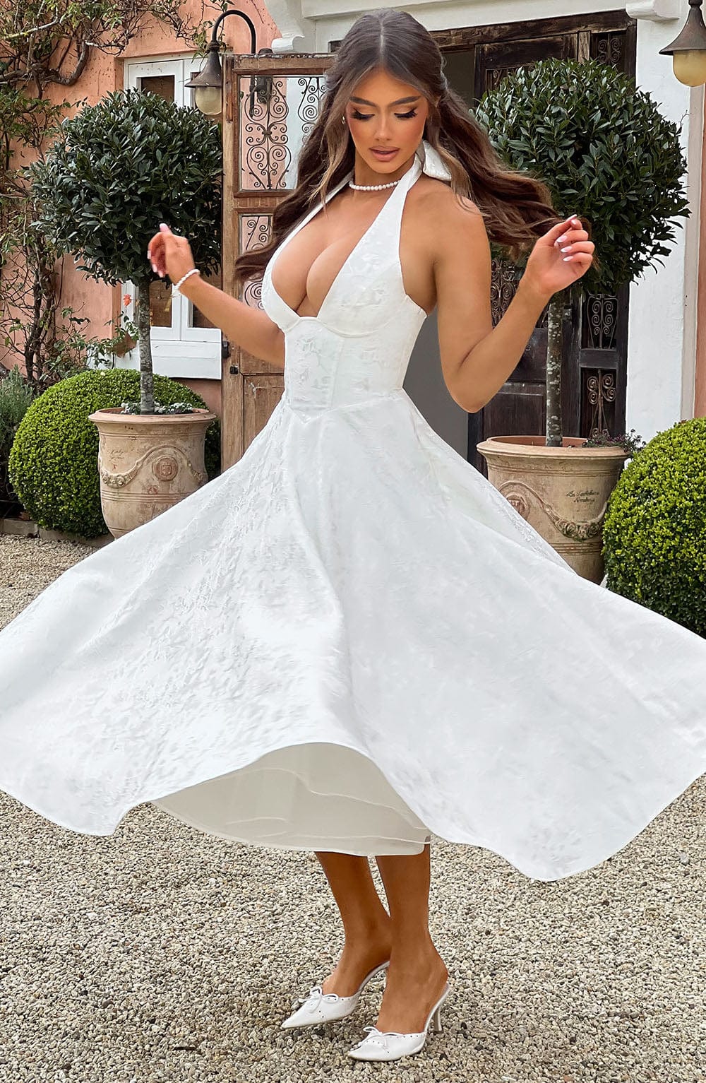Ara™ | Midi Robe à Col Montant