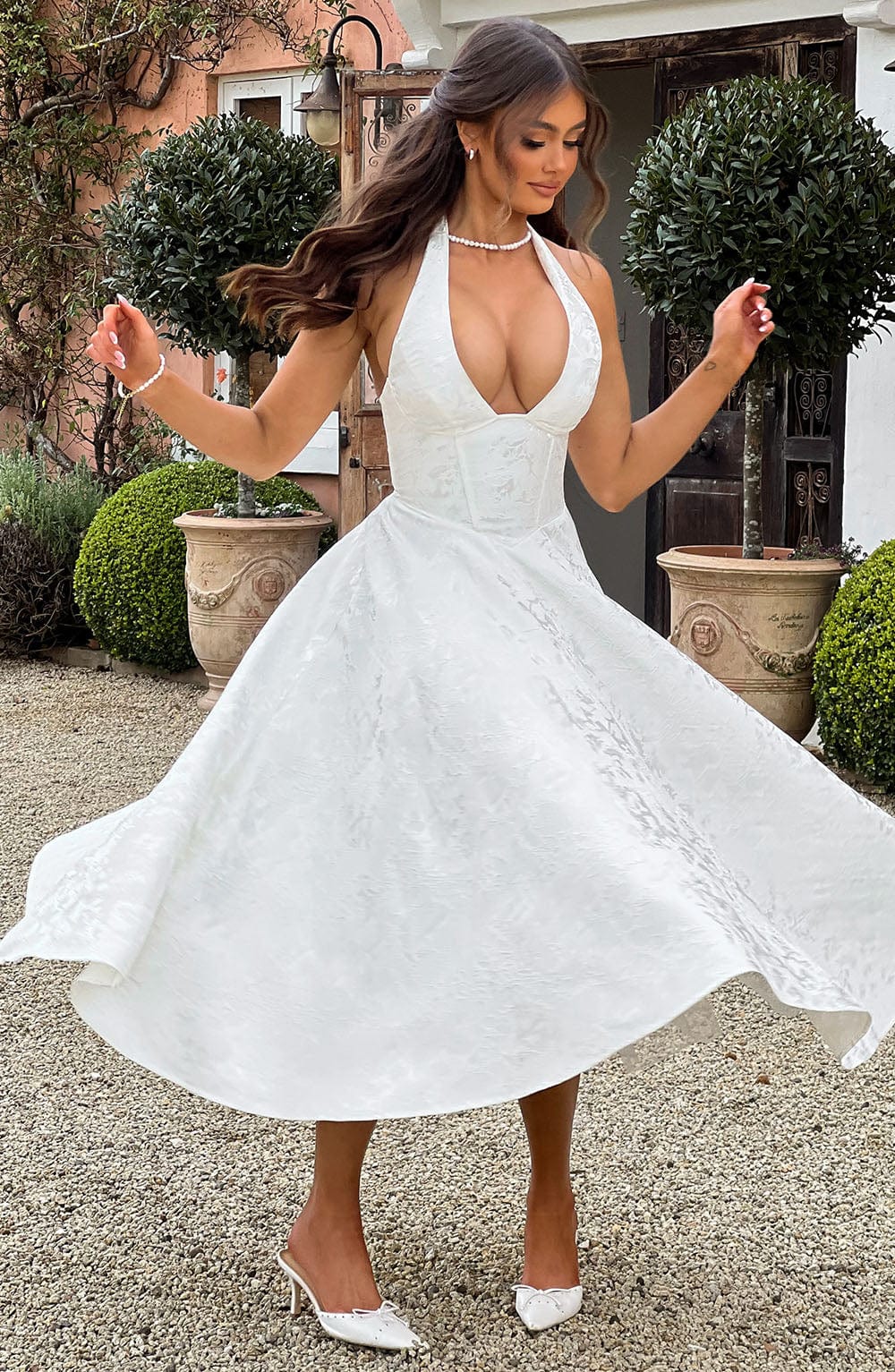 Ara™ | Midi Robe à Col Montant