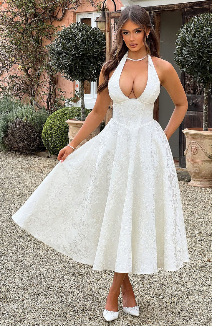Ara™ | Midi Robe à Col Montant