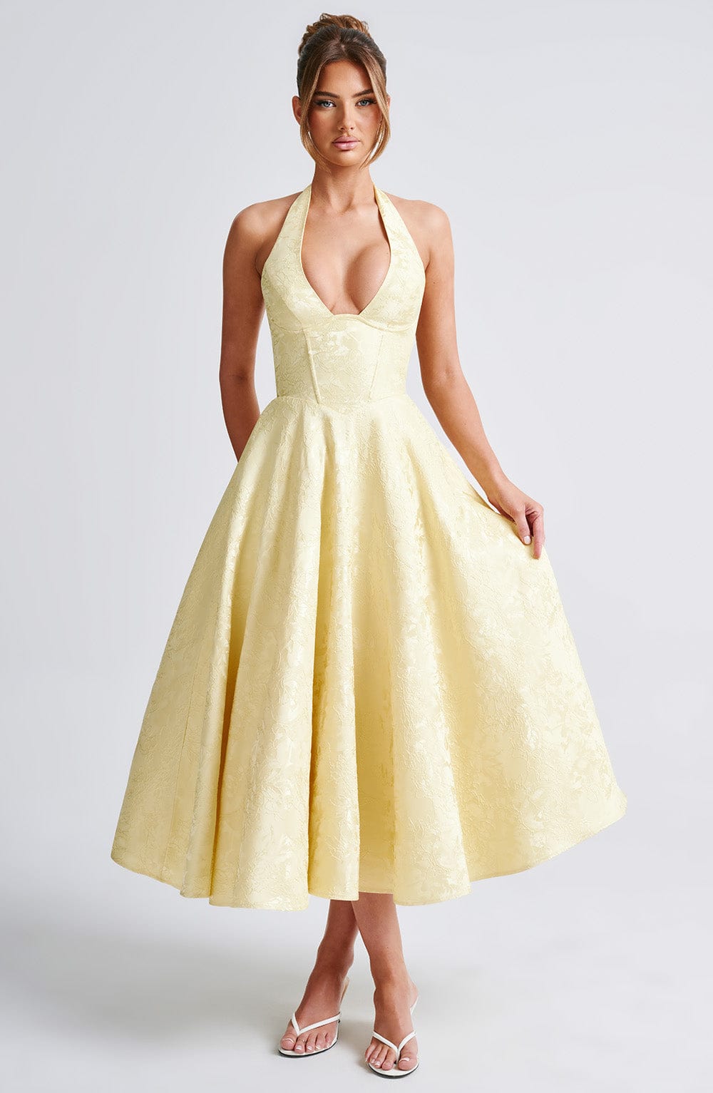 Ara™ | Midi Robe à Col Montant