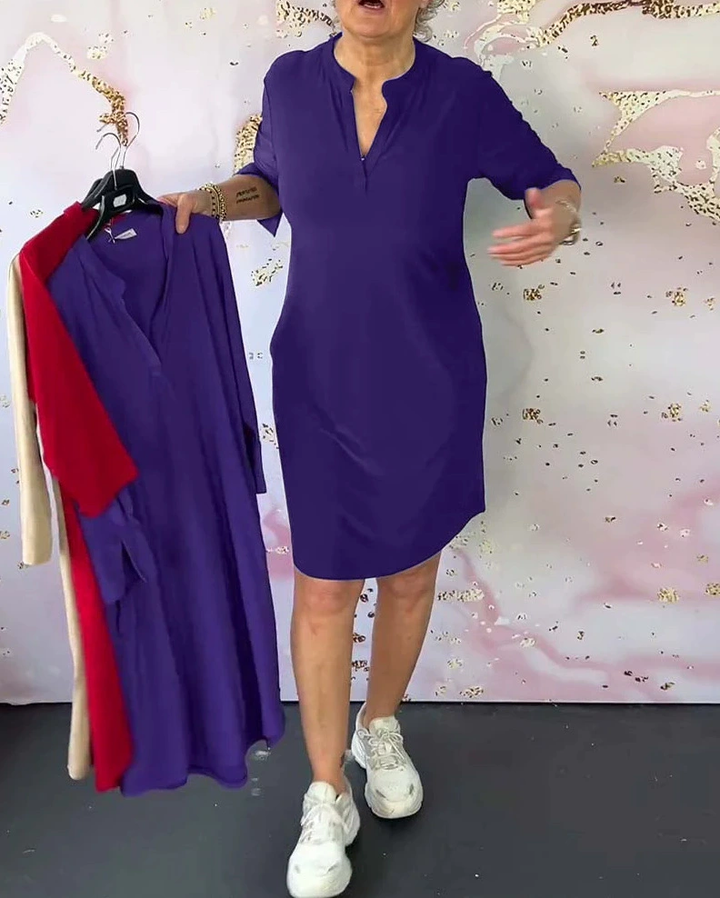 Hanneke | Robe Simple à Décolleté en V
