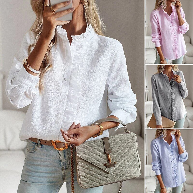 Lisbeth |  Long-Sleeved Blouse with Cuff Collar
