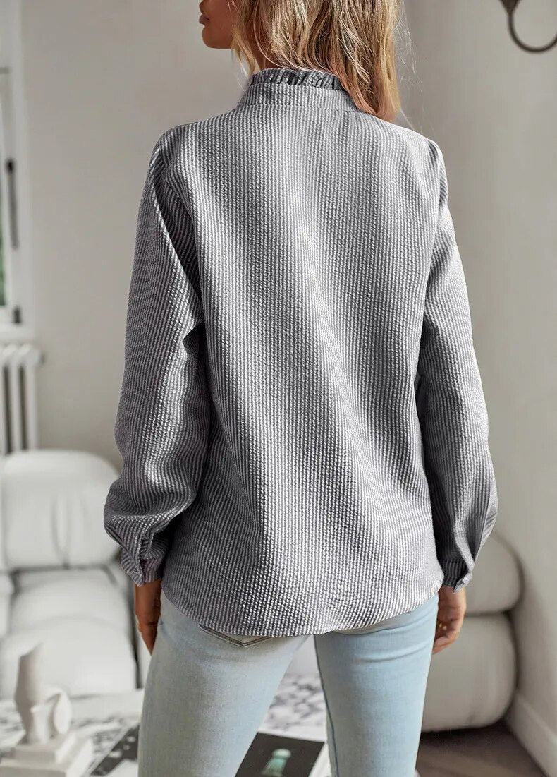 Lisbeth |  Long-Sleeved Blouse with Cuff Collar