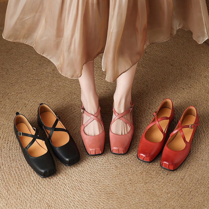 Enzo&Rosa™| Edith Leather Mary Janes
