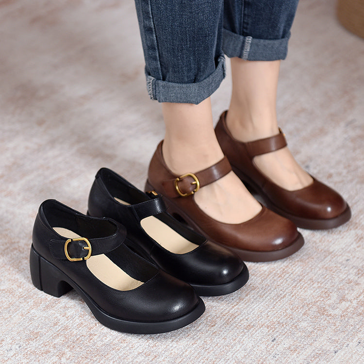 Enzo&Rosa™| Agnes Leather Mary Janes