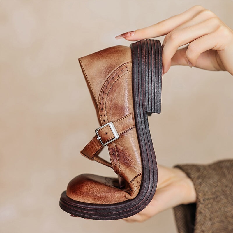 VELDA | Élégantes Mary Janes en Cuir Premium