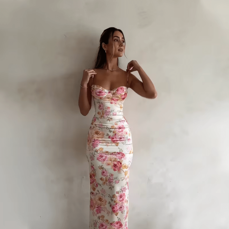Beau | Floral Print Summer Maxi Dress