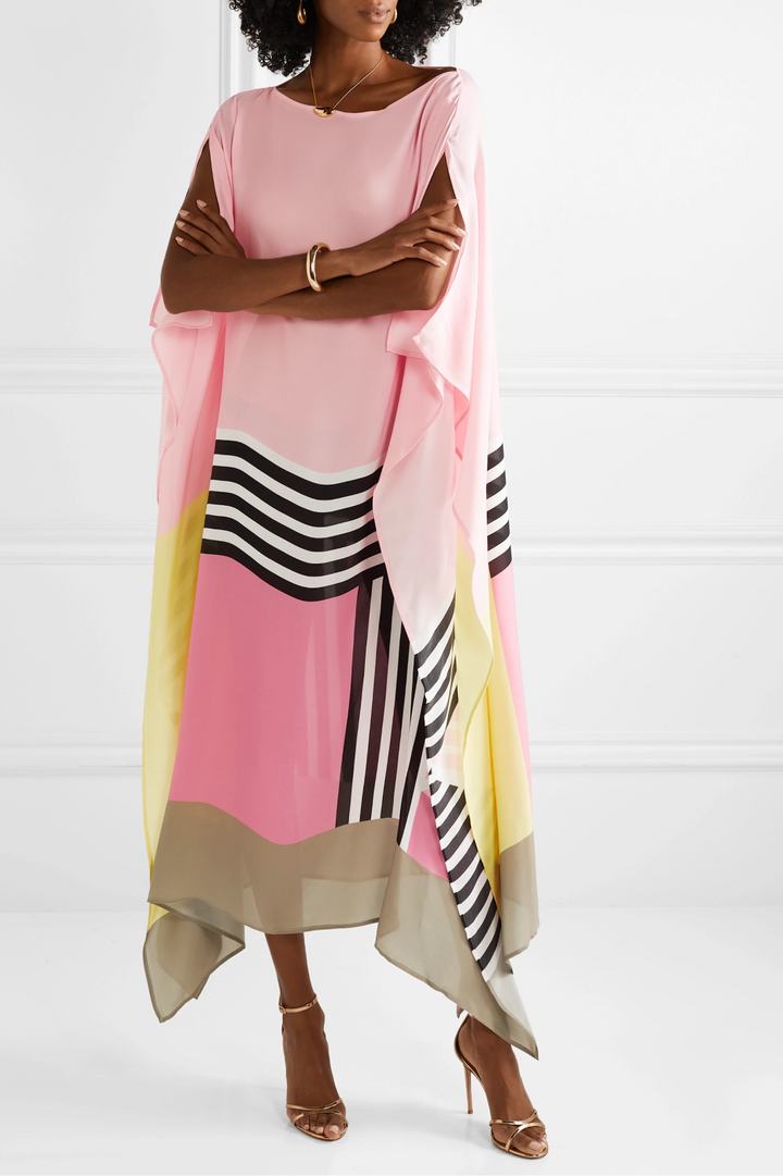 Iria | Élégant Caftan à Motif Géométrique