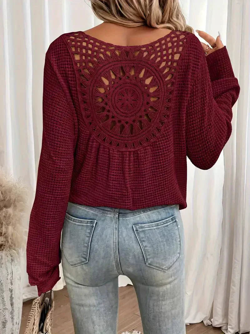 Sassa | Waffle V-Neck Shirt