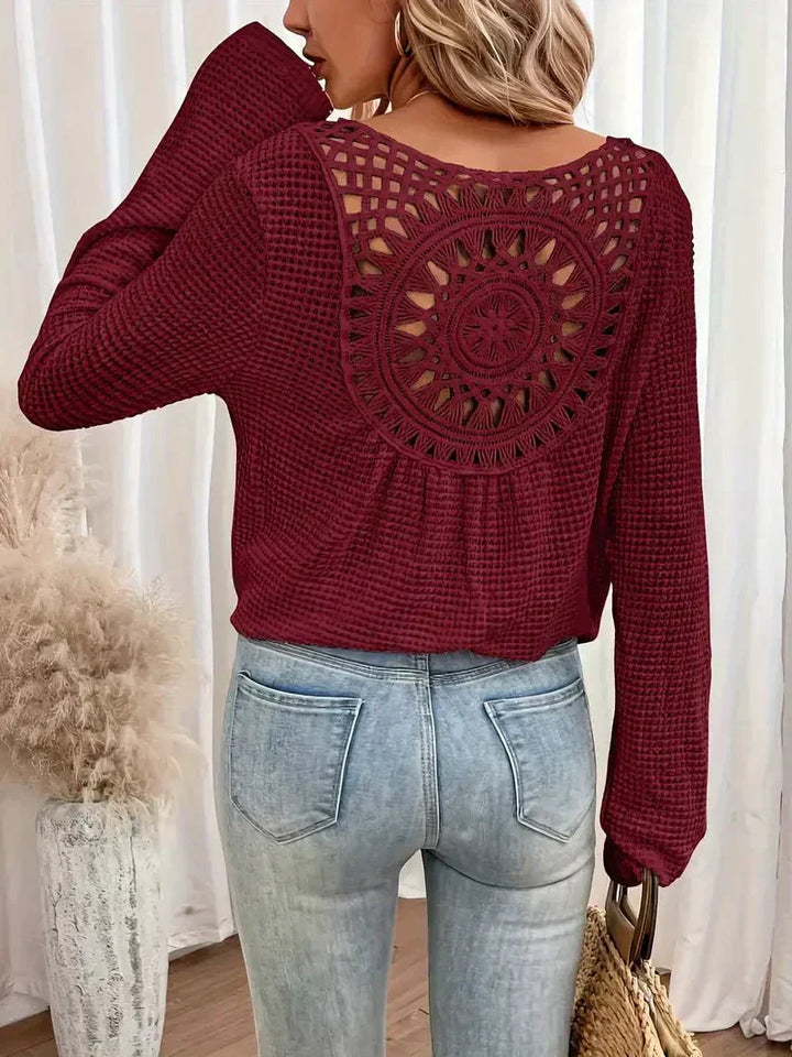 Sassa | Waffle V-Neck Shirt