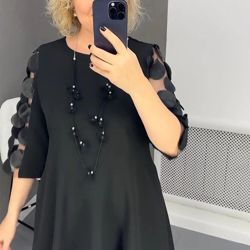 Demi | Polka Dot Decor Flared Midi Dress