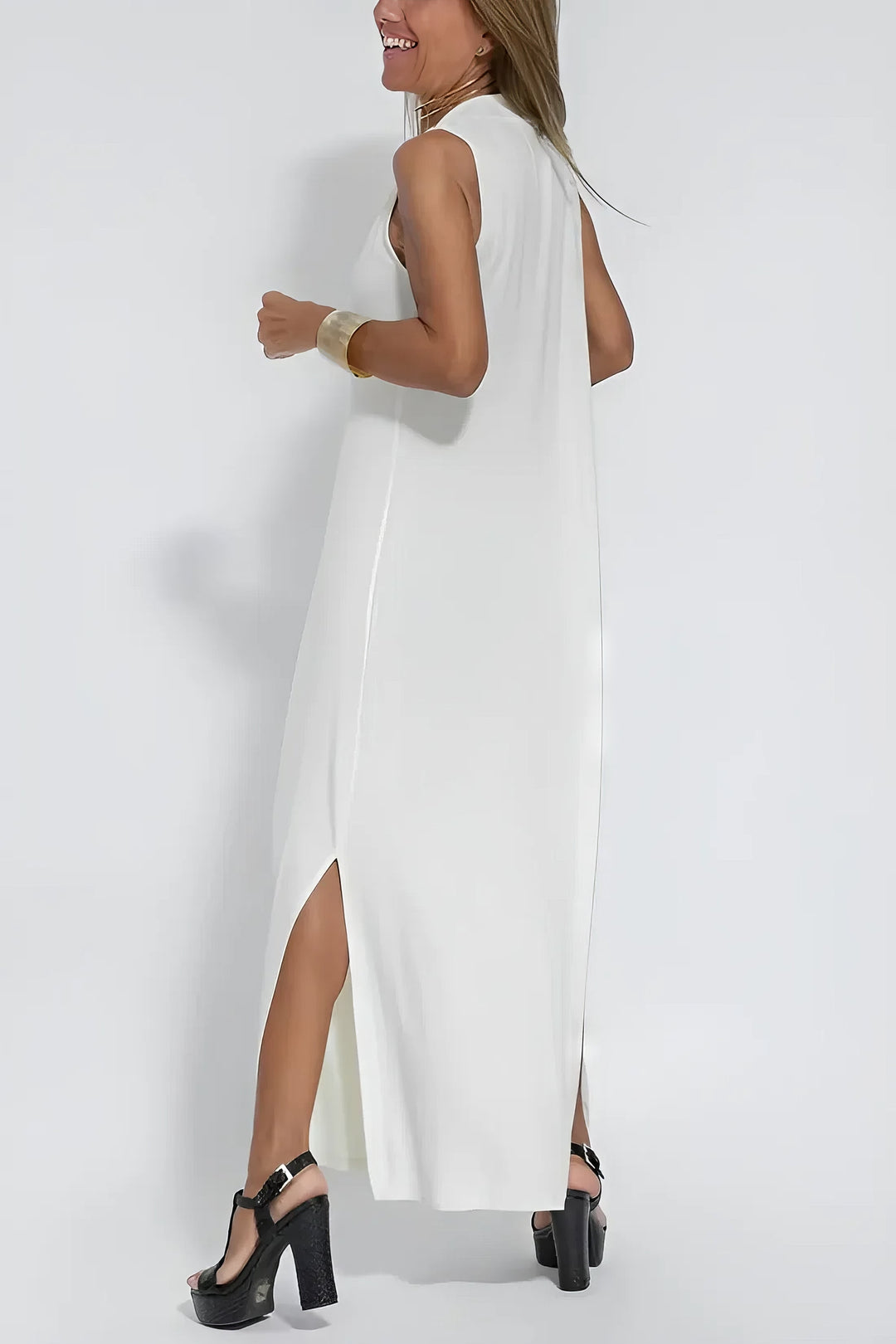 Chic Long Dress with Coordinating Cardigan - Complimentary Gift Included!
