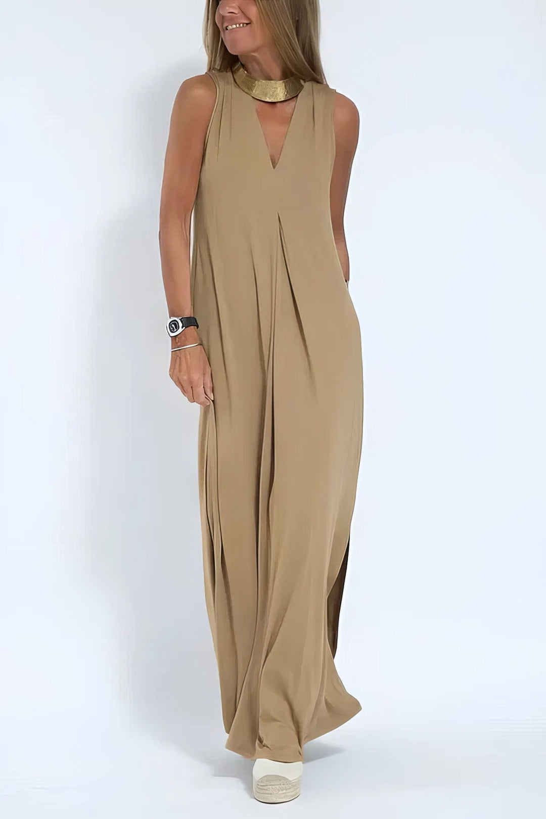 Chic Long Dress with Coordinating Cardigan - Complimentary Gift Included!