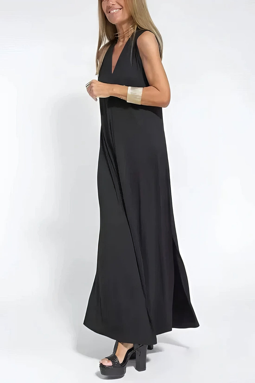 Chic Long Dress with Coordinating Cardigan - Complimentary Gift Included!