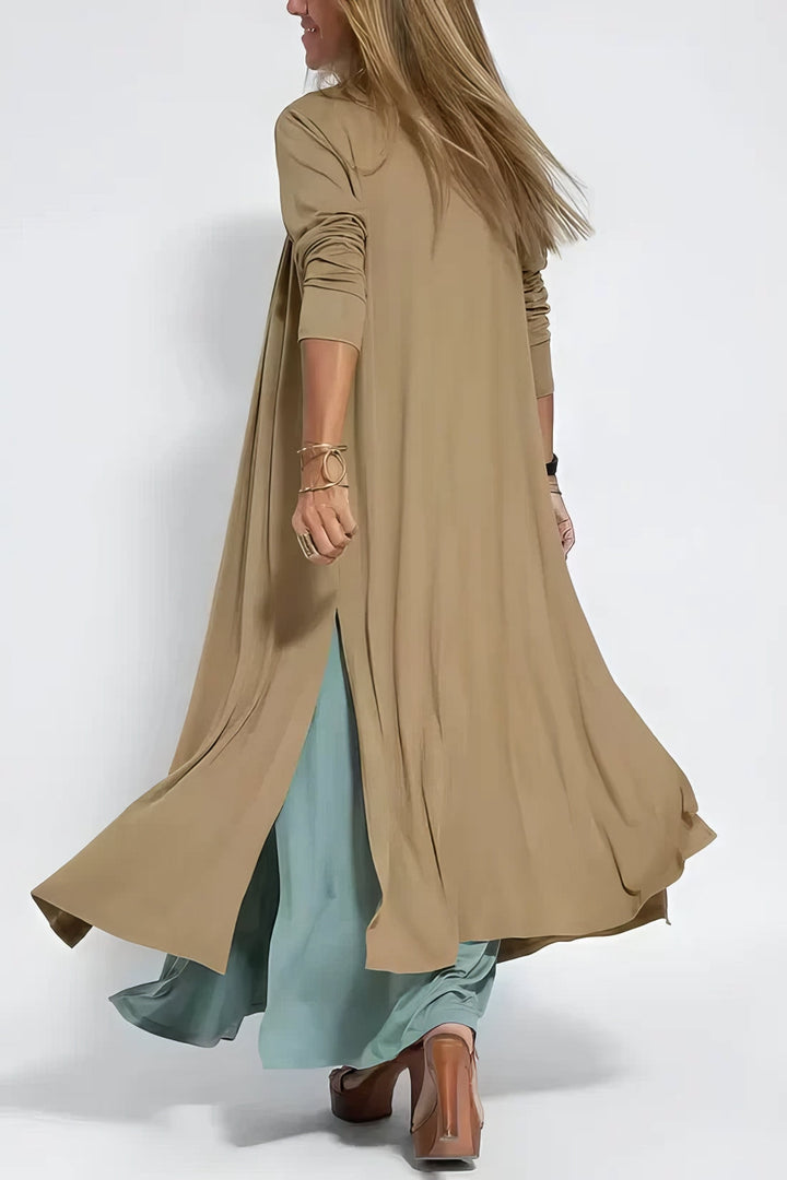 Chic Long Dress with Coordinating Cardigan - Complimentary Gift Included!