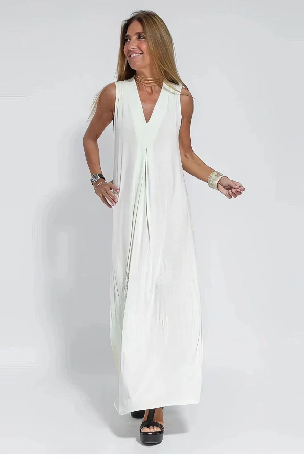 Chic Long Dress with Coordinating Cardigan - Complimentary Gift Included!